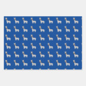 Niedliche Zebra Zoo Tiere Schwarz-weiß Blue Geschenkpapier Set (Vorderseite 2)