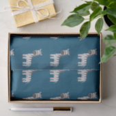 Niedliche Zebra Zoo Tiere Schwarz-weiß Blue Seidenpapier (Geschenk)
