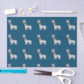 Niedliche Zebra Zoo Tiere Schwarz-weiß Blue Seidenpapier (Handwerk)