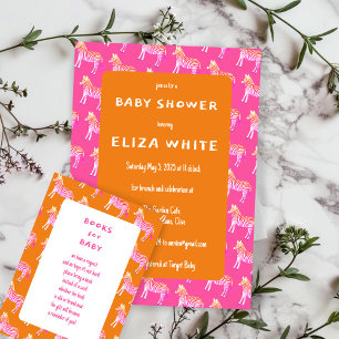 Niedliche Zebras Babydusche Einladung