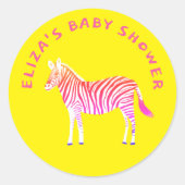 Niedliche Zebras Babydusche Runder Aufkleber (Vorderseite)
