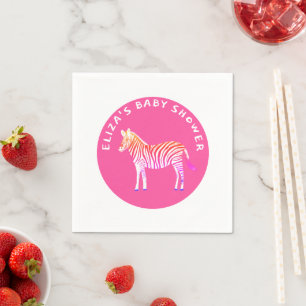 Niedliche Zebras Babydusche Serviette