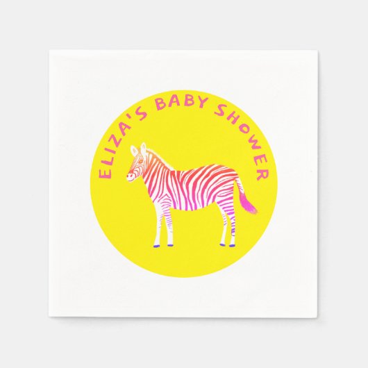 Niedliche Zebras Babydusche Serviette (Vorderseite)