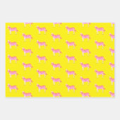 Niedliche Zebras-Farbdrucke Fett Limon rosa Geschenkpapier Set (Vorderseite 3)