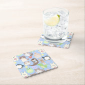 Niedliche Zeichenketten Muster L Blue BG Untersetzer (Vor Ort)