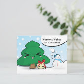 Niedliche Zeichentrickfiguren Weihnachtskarte Feiertagspostkarte (Stehend Vorderseite)