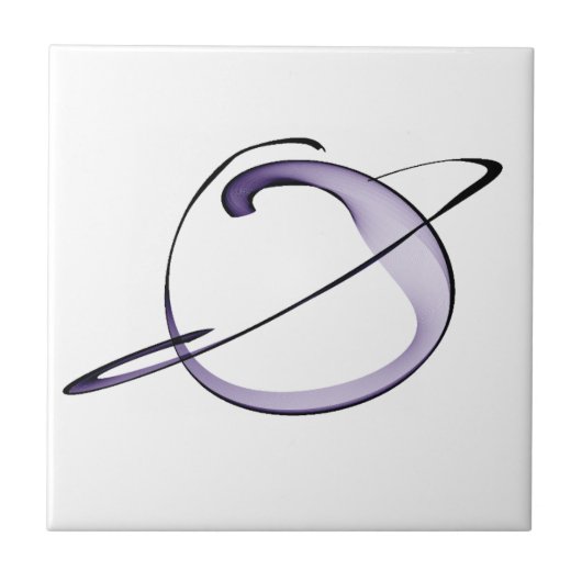 niedliche Zeichnung kleiner Planet Fliese (Vorderseite)