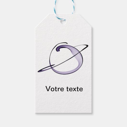 niedliche Zeichnung kleiner Planet Geschenkanhänger (Vorderseite)