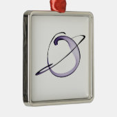 niedliche Zeichnung kleiner Planet Silbernes Ornament (Rechts)