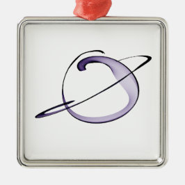 niedliche Zeichnung kleiner Planet Silbernes Ornament