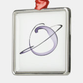 niedliche Zeichnung kleiner Planet Silbernes Ornament (Links)
