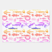 Niedliche Zeichnungen von Regenbogenfischen und Me Geschenkpapier Set (Vorderseite 3)