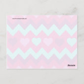 Niedliche Zickzack Herzen Rosa Aquamarin Teen Girl Postkarte (Rückseite)