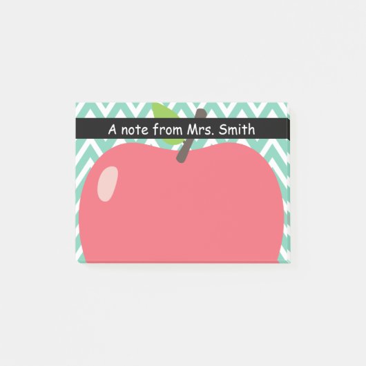 Niedliche Zickzack Streifen-großer Apple-Lehrer Post-it Klebezettel (Vorderseite)