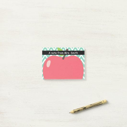 Niedliche Zickzack Streifen-großer Apple-Lehrer Post-it Klebezettel (Auf Schreibtisch)