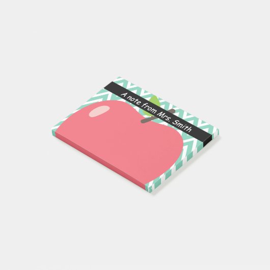 Niedliche Zickzack Streifen-großer Apple-Lehrer Post-it Klebezettel (angewinkelt)