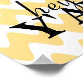 niedliche Zickzack Streifenmuster mit Text hey'all Poster (Ecke)