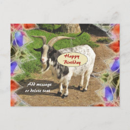 Niedliche Ziege Abstrakte Rahmen Happy Geburtstag  Postkarte