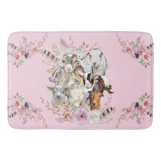 NIEDLICHE ZIEGE | Aquarellziegenportraits GetYerGo Badematte (Vorderseite)