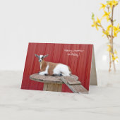 niedliche Ziege auf Löffeltisch Geburtstag Karte (Gelbe Blume)