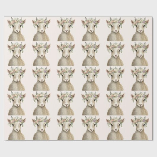 Niedliche Ziege Boho Tierfarbe Geschenkpapier (Flach)
