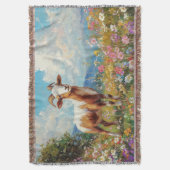 Niedliche Ziege farbenfrohe Wildblume Wiese Decke (Vorderseite Vertikal)