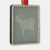 Niedliche Ziege Illustrierte Kunst CUSTOM FARBE Ornament Aus Metall (Rechts)