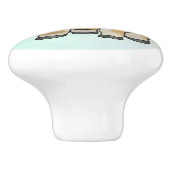 Niedliche Ziege Keramikknauf (Seitenansicht)