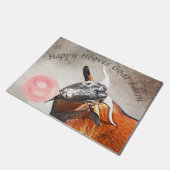 Niedliche Ziege mit Bubblegum Begrüßungsmatte IHRE Fußmatte (Schrägansicht)