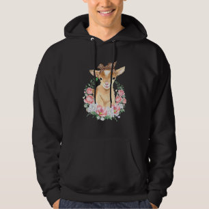 Niedliche Ziege mit Leopard Kopfband Boho Blume Ni Hoodie