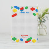 Niedliche Ziegel Gebäude Blockiert Kinder Dankeskarte (Stehend Vorderseite)