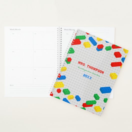 Niedliche Ziegel Gebäude Blockiert Kinder Lehrer Planer (Anzeige)