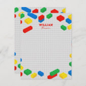 Niedliche Ziegel Gebäude Blockiert Kinder Mitteilungskarte (Vorne/Hinten)