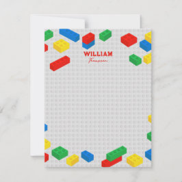 Niedliche Ziegel Gebäude Blockiert Kinder Mitteilungskarte