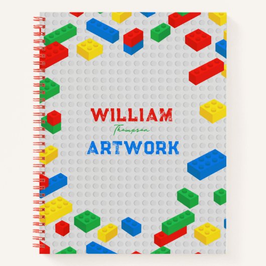Niedliche Ziegel Gebäude Blockiert Kinderarbeit Notizblock (Vorderseite)