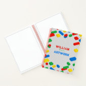 Niedliche Ziegel Gebäude Blockiert Kinderarbeit Notizblock (Innenseite)