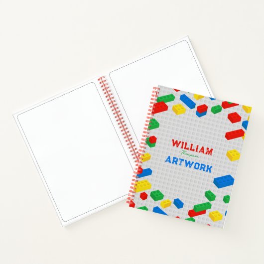 Niedliche Ziegel Gebäude Blockiert Kinderarbeit Notizblock (Innenseite)