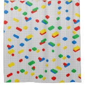 Niedliche Ziegel Gebäude Blockiert Kindermuster Duschvorhang (Vorderseite)