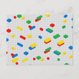 Niedliche Ziegel Gebäude Blockiert Kindermuster Feiertagspostkarte