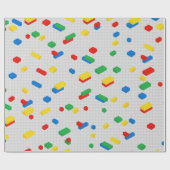 Niedliche Ziegel Gebäude Blockiert Kindermuster Geschenkpapier (Flach)