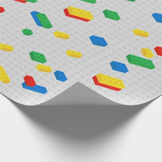 Niedliche Ziegel Gebäude Blockiert Kindermuster Geschenkpapier (Ecke)