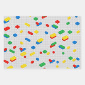 Niedliche Ziegel Gebäude Blockiert Kindermuster Geschenkpapier Set (Vorderseite)