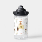 Niedliche Ziegen Bauernhoftiere Monogramm Trinkflasche (Rückseite)