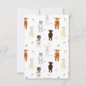 Niedliche Ziegen Dankeskarte (Rückseite)