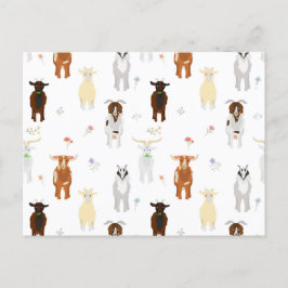 Niedliche Ziegen Feiertagspostkarte