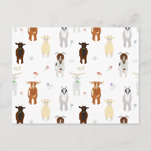 Niedliche Ziegen Feiertagspostkarte (Vorderseite)