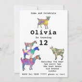 Niedliche Ziegen Mädchen Geburtstagsparty Bunte (Vorderseite)