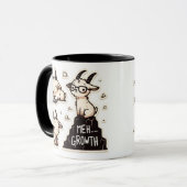 Niedliche Ziegen - "Meh Growth" Funny Self Care Tasse (Vorderseite Links)