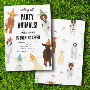 Niedliche Ziegen Party Ziegen Geburtstag Thema Einladung