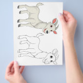 Niedliche Ziegenfärbungsseite Flyer (Hand)